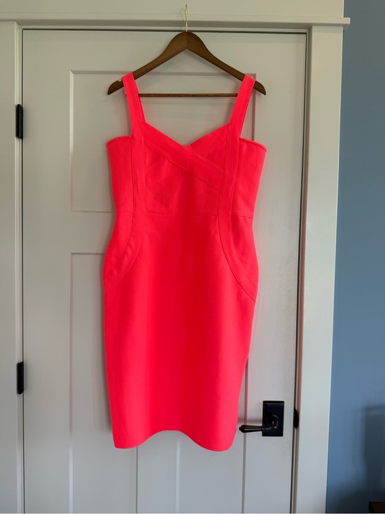 Fashion Nova Dresses & Skirts - NWT Fashion Nova Elise Bandage Midi Dress Neon Coral Pink Size 1X